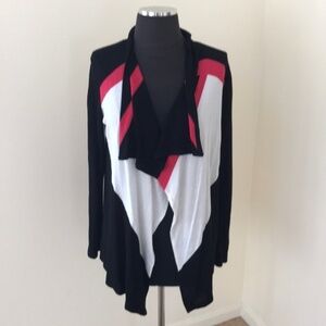 INC size P/L white /Pink/Black open cardigan